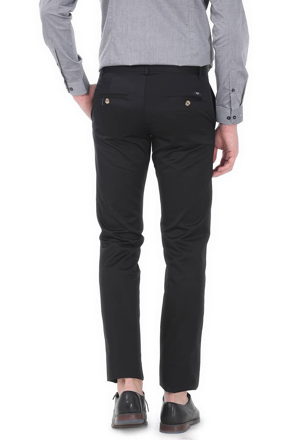 BASICS TAPERED FIT SATIN TROUSERS