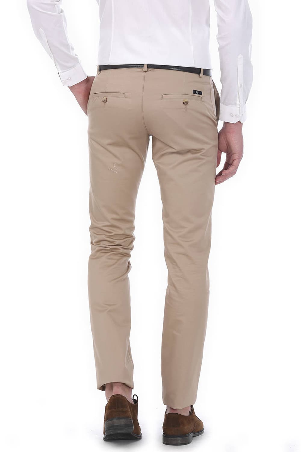 BASICS TAPERED FIT SATIN TROUSERS