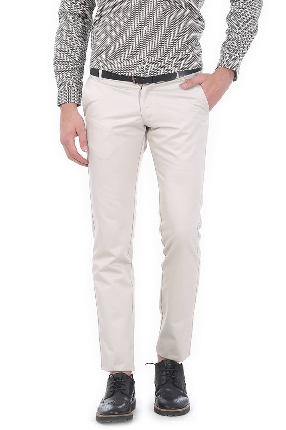 BASICS TAPERED FIT SATIN TROUSERS