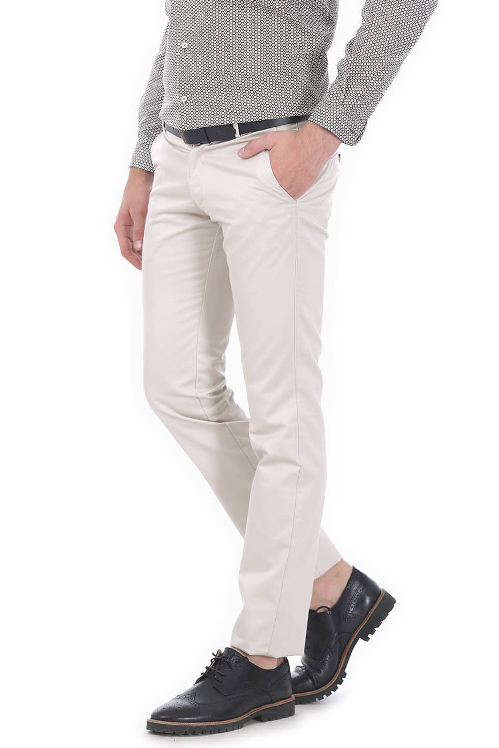 BASICS TAPERED FIT SATIN TROUSERS