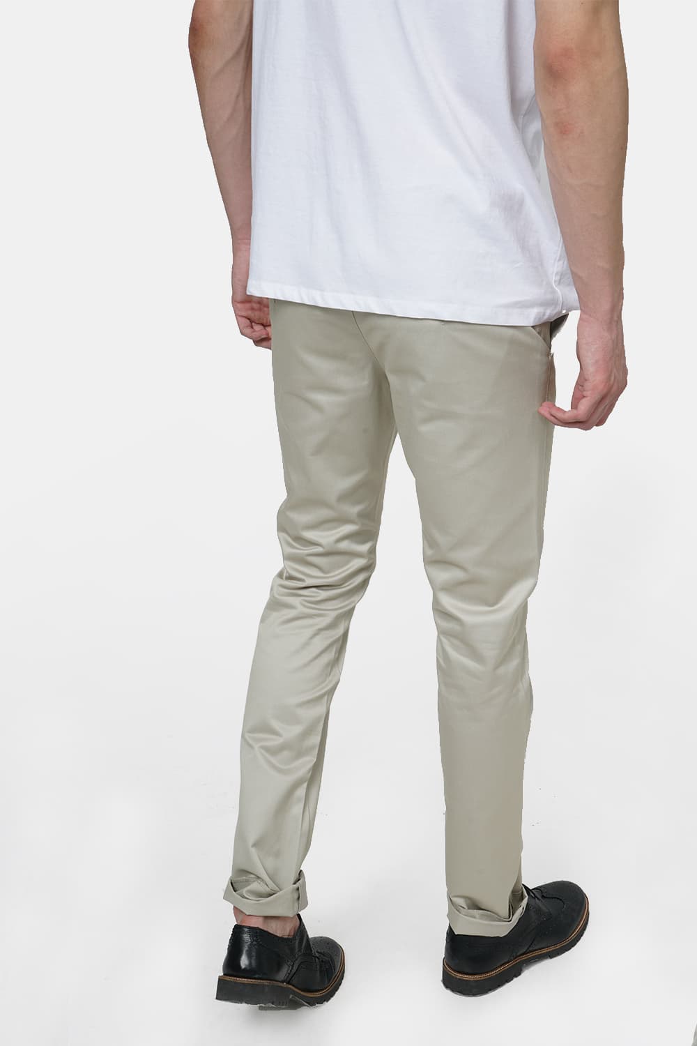 BASICS TAPERED FIT SATIN TROUSERS