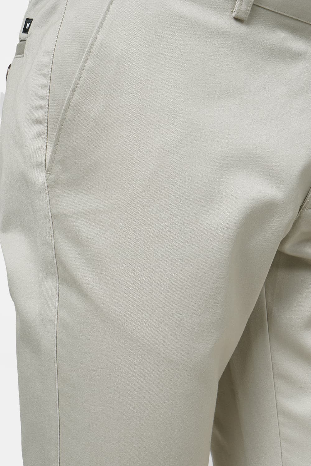 BASICS TAPERED FIT SATIN TROUSERS