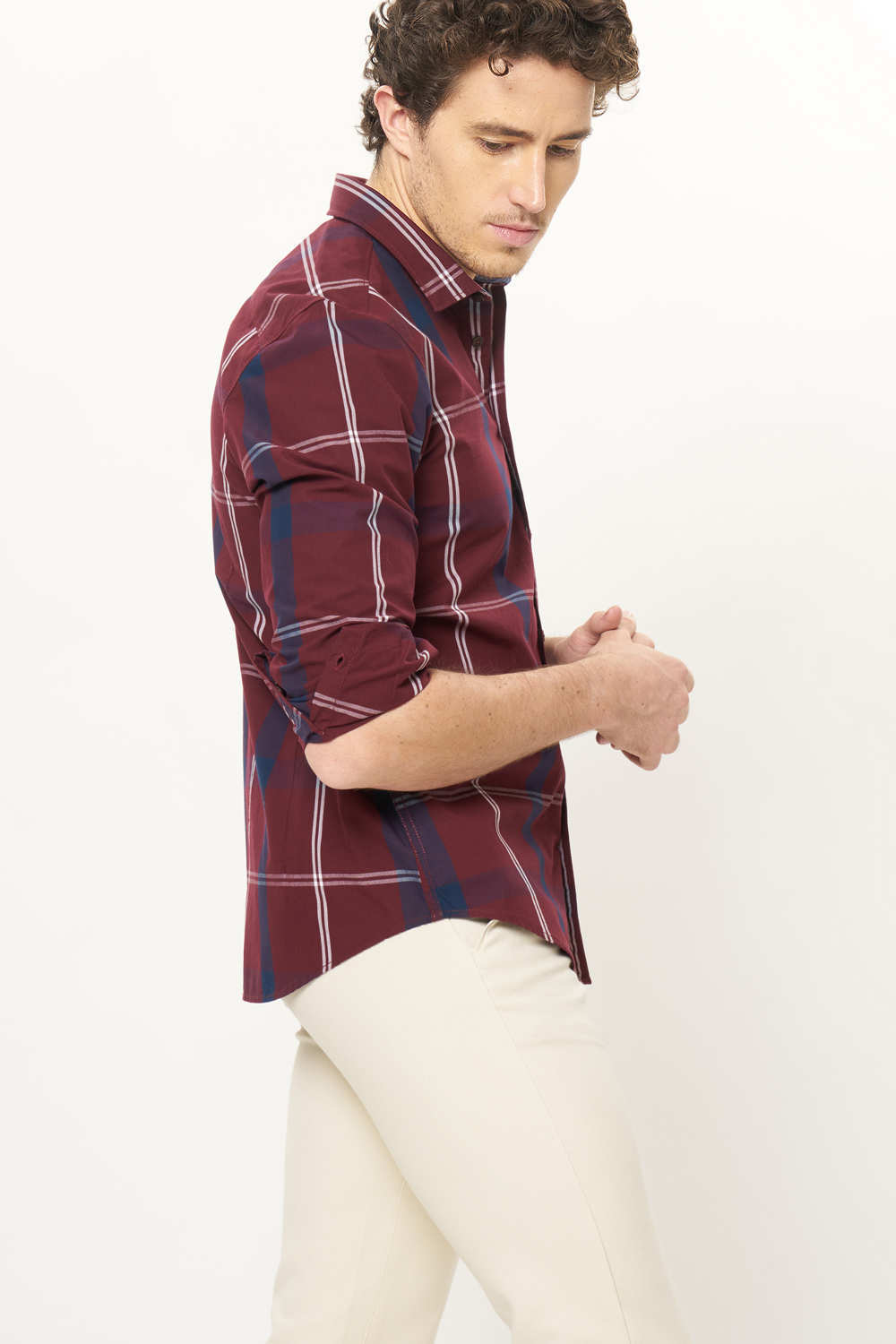 BASICS SLIM FIT CHECKS SHIRT