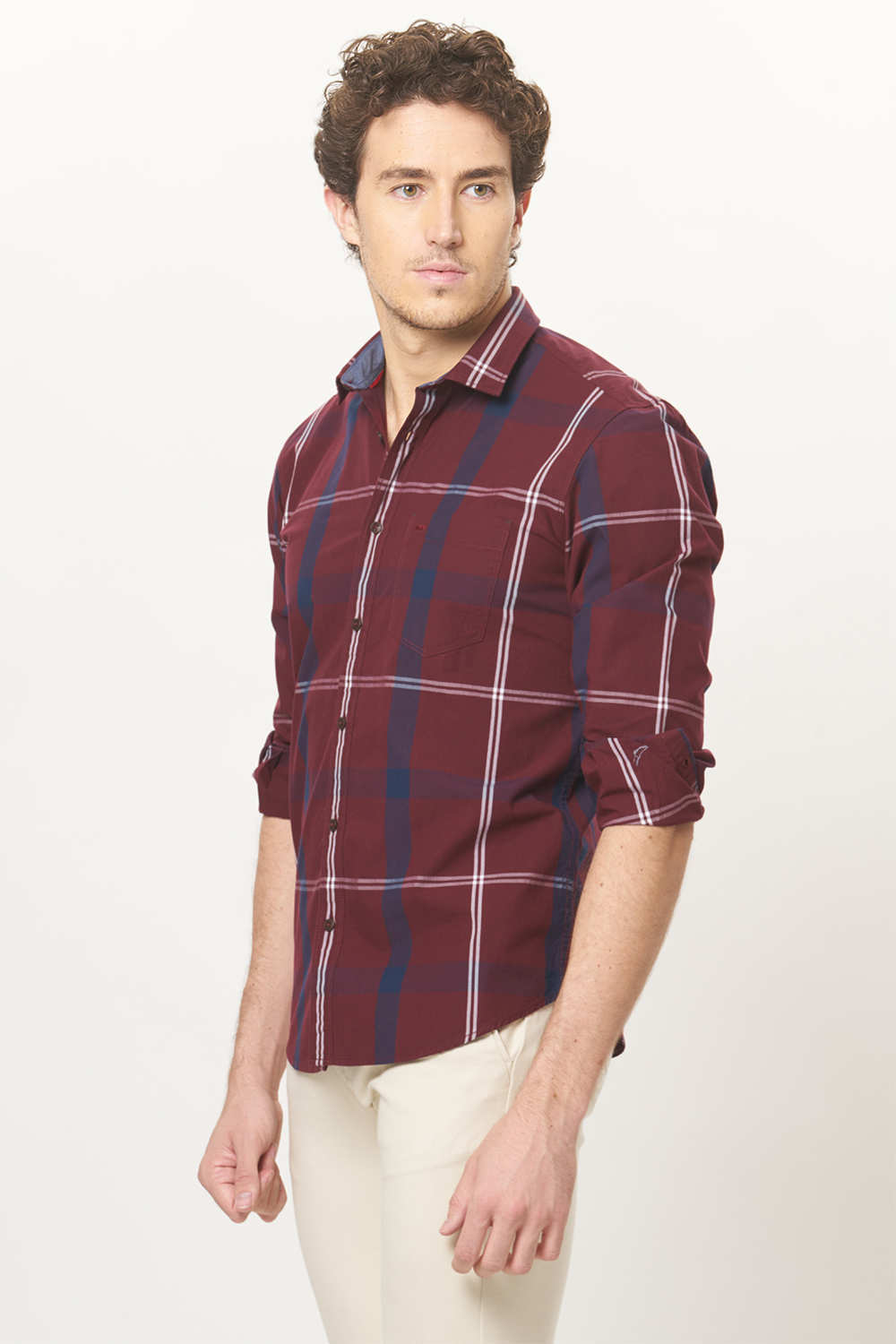 BASICS SLIM FIT CHECKS SHIRT