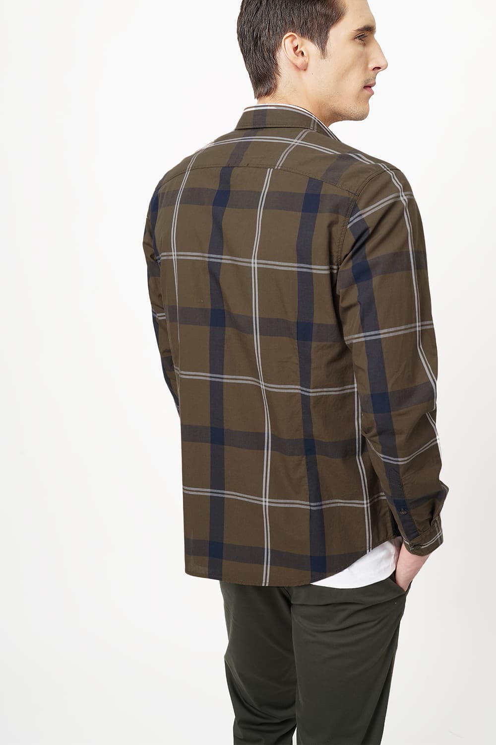 BASICS SLIM FIT CHECKS SHIRT