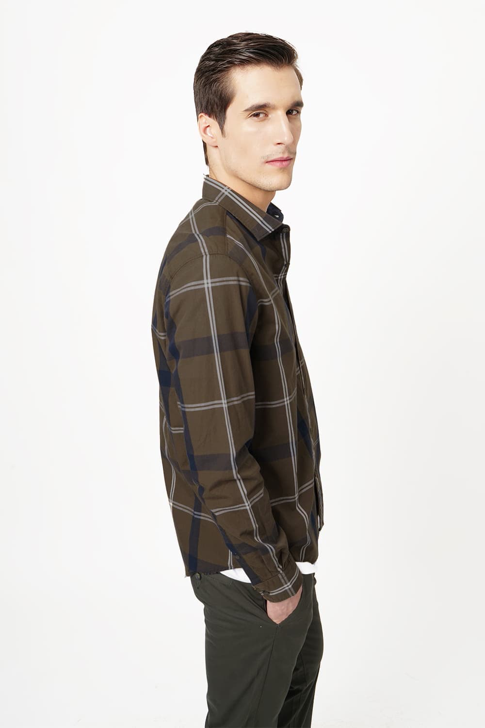BASICS SLIM FIT CHECKS SHIRT
