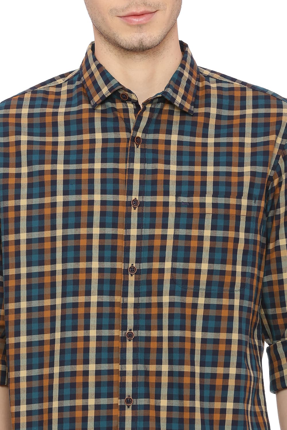 BASICS SLIM FIT CHECKS SHIRT