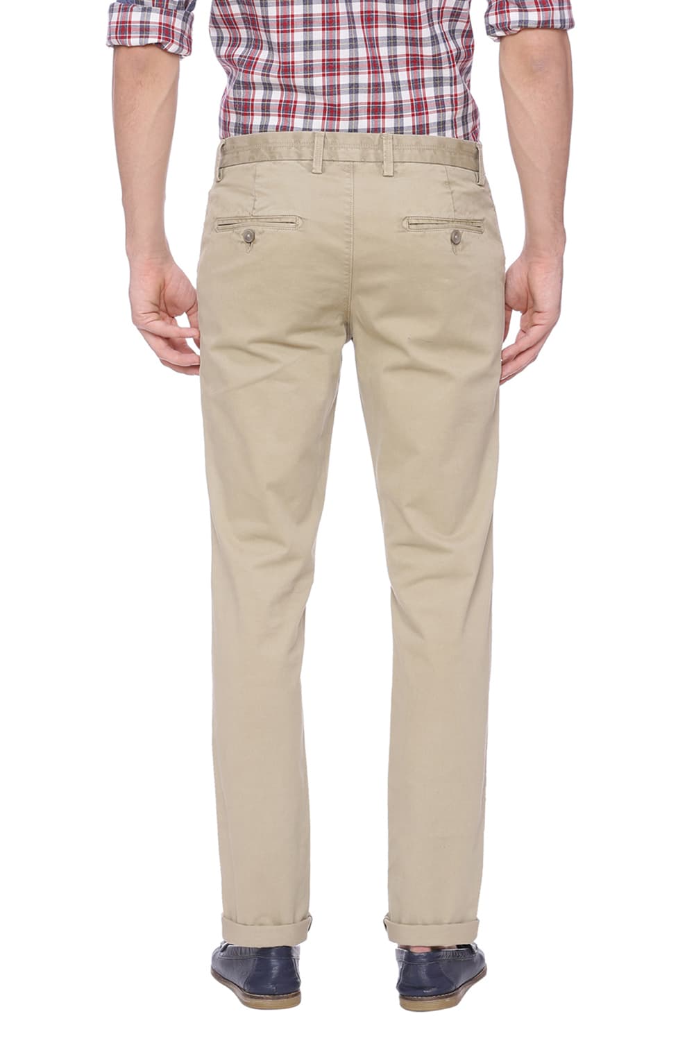 BASICS TAPERED FIT TWILL STRETCH TROUSER