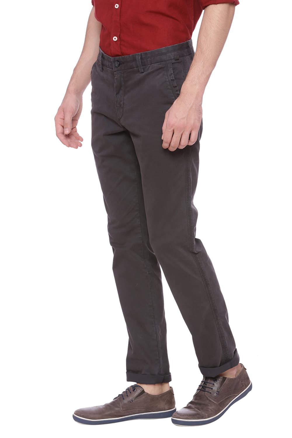 BASICS TAPERED FIT TWILL STRETCH TROUSER