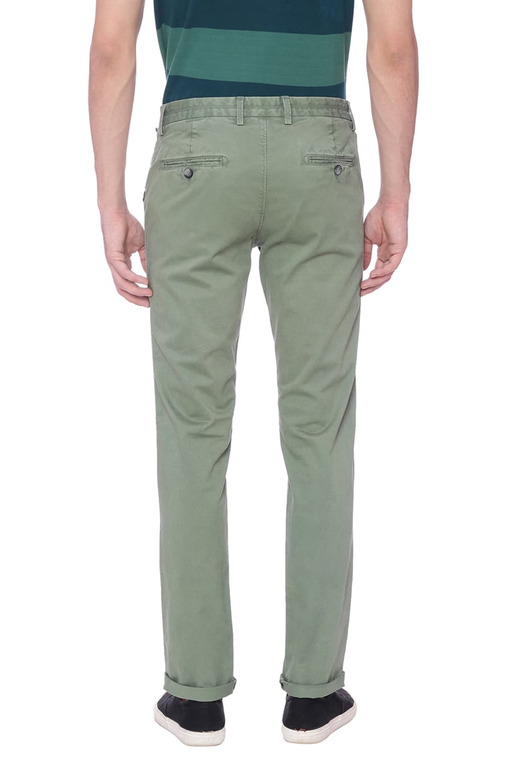 BASICS TAPERED FIT TWILL STRETCH TROUSER