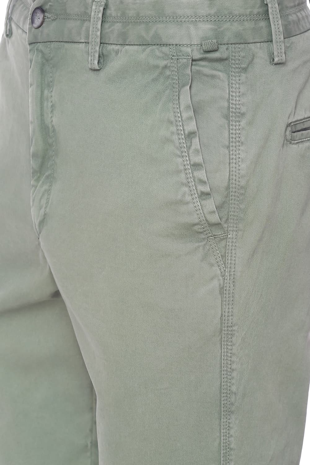 BASICS TAPERED FIT TWILL STRETCH TROUSER