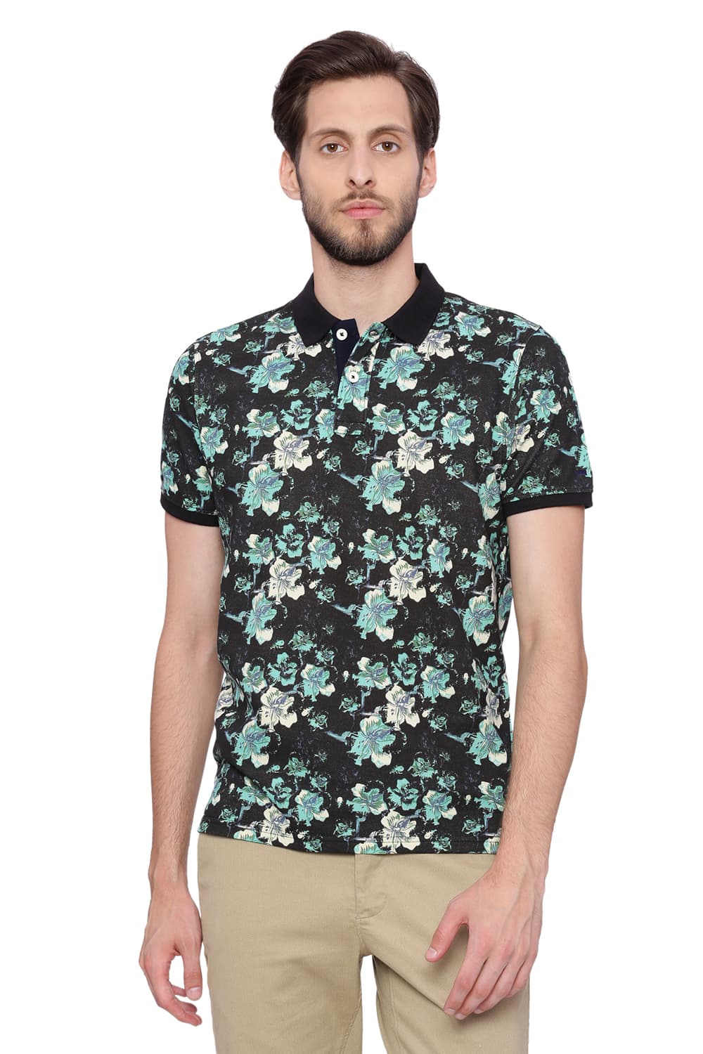 BASICS MUSCLE FIT POLO T SHIRT