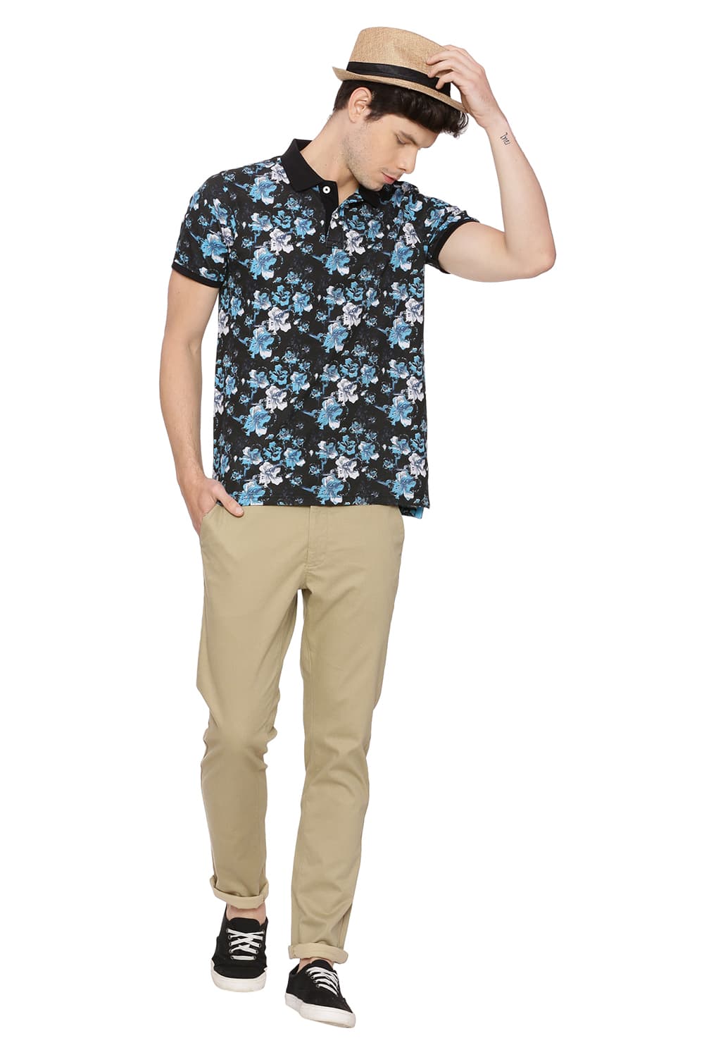 BASICS MUSCLE FIT POLO T SHIRT