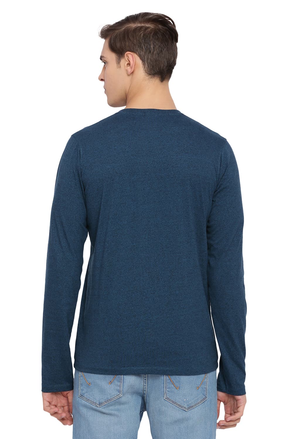 BASICS MUSCLE FIT HENLEY T SHIRT