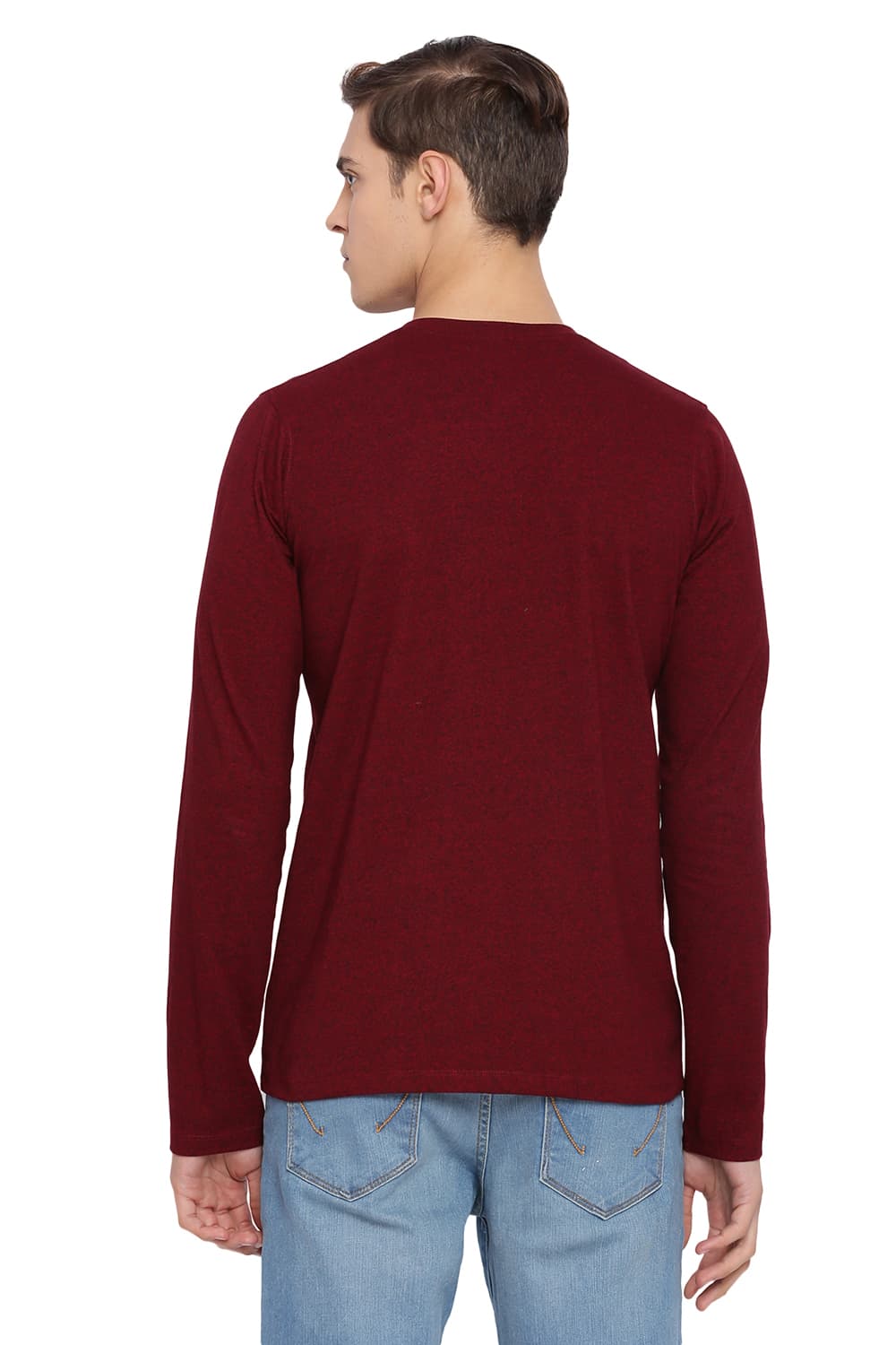 BASICS MUSCLE FIT HENLEY T SHIRT