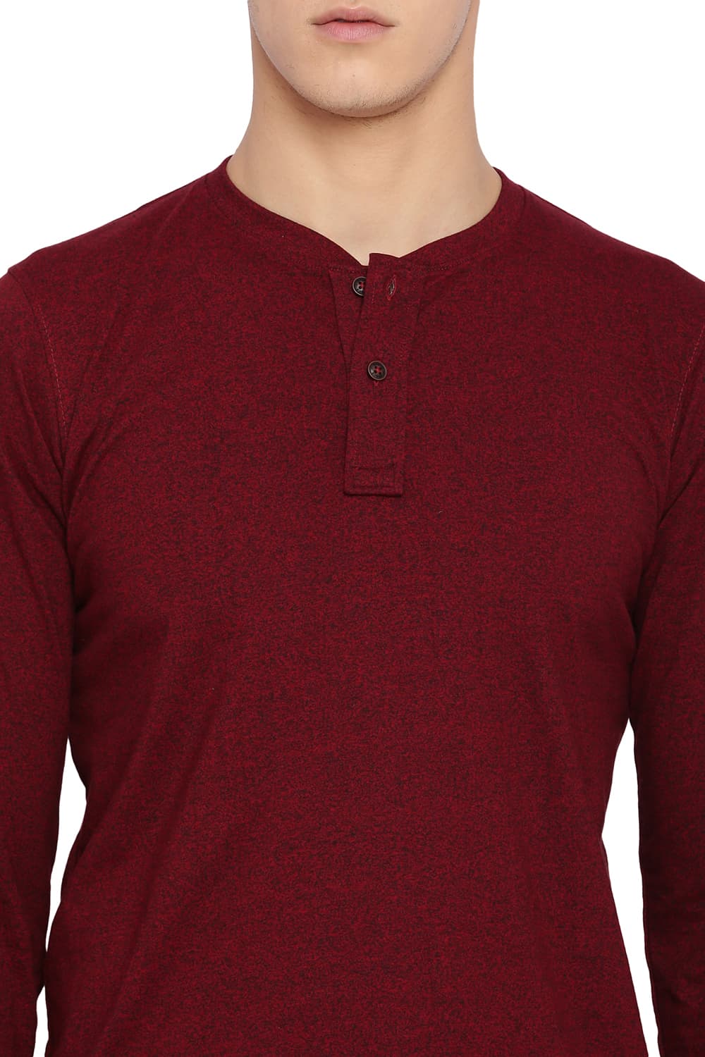 BASICS MUSCLE FIT HENLEY T SHIRT