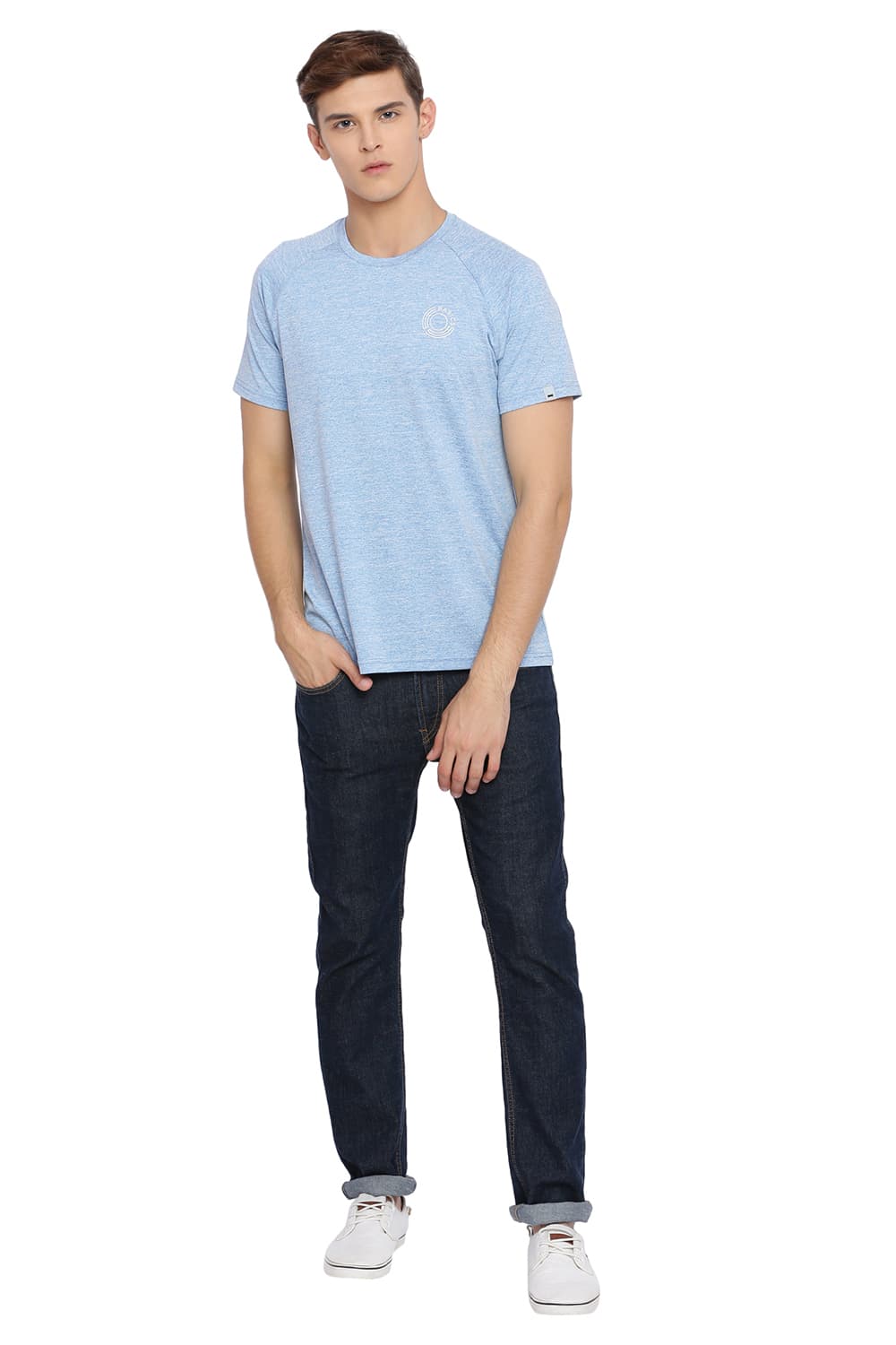 BASICS MUSCLE FIT CREW NECK T SHIRT