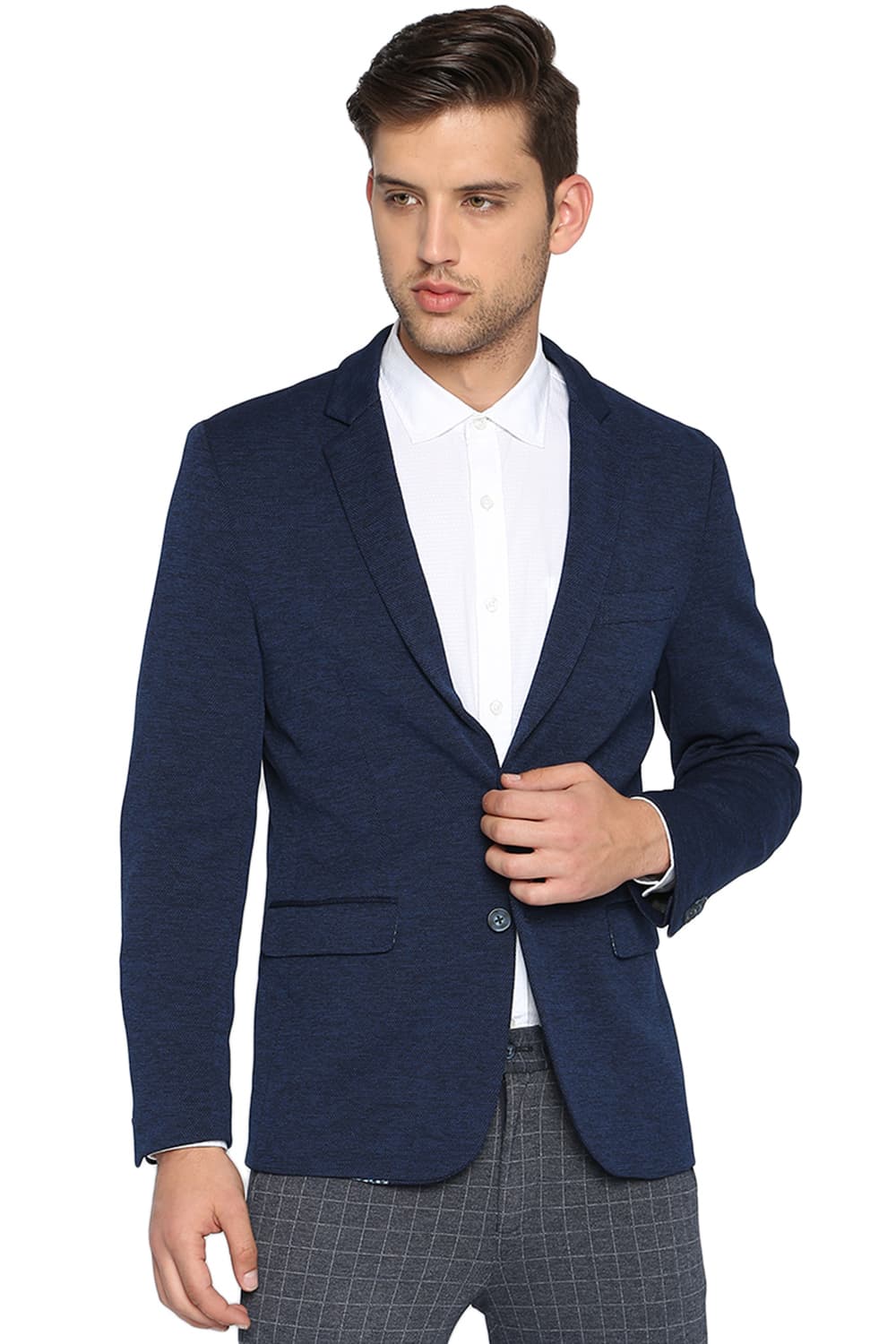 BASICS COMFORT FIT 2 BUTTON KNITTED BLAZER