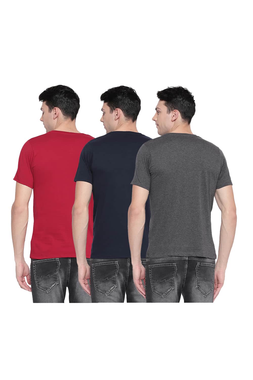 BASICS VALUE PACK OF 3 MUSCLE FIT V-NECK T-SHIRTS