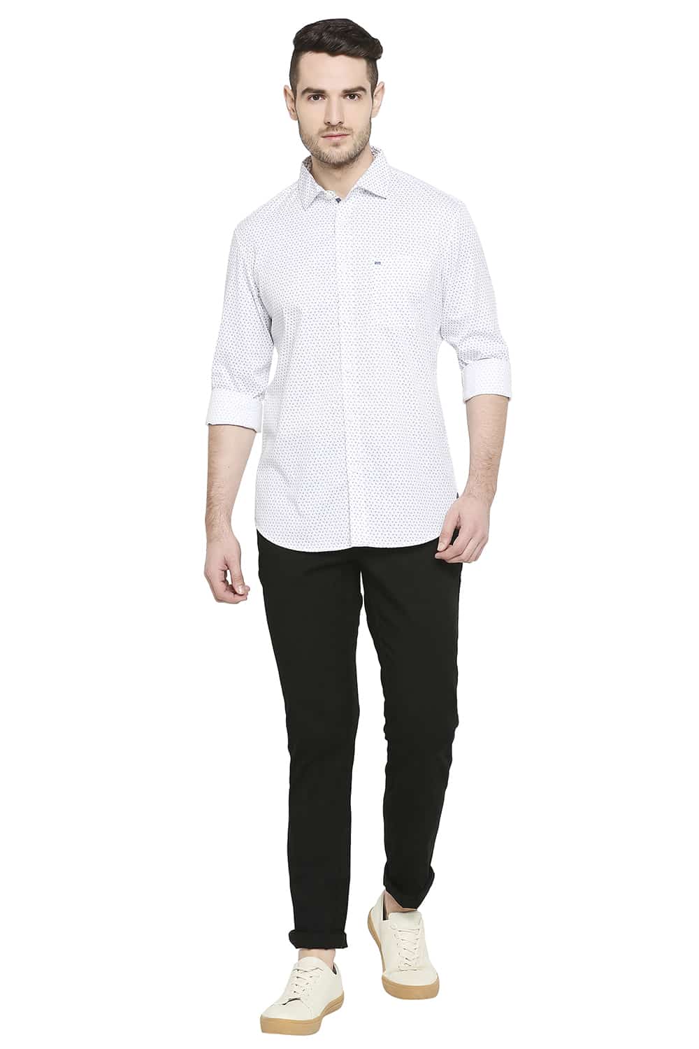 BASICS SLIM FIT PRINTED SHIRT