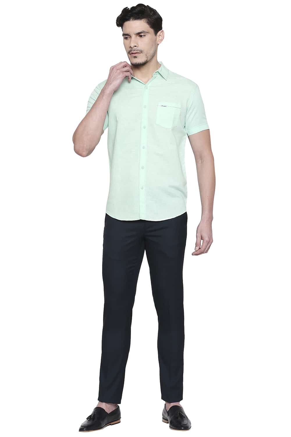 BASICS TAPERED FIT STRETCH TROUSER