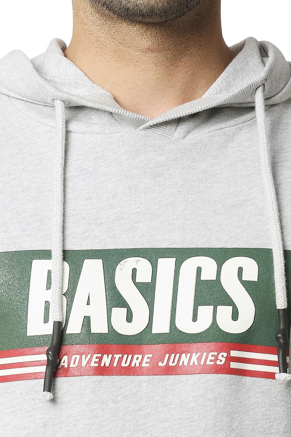 BASICS MUSCLE FIT MILD BRUSHED FLEECE HOOD PULLOVER JACKET