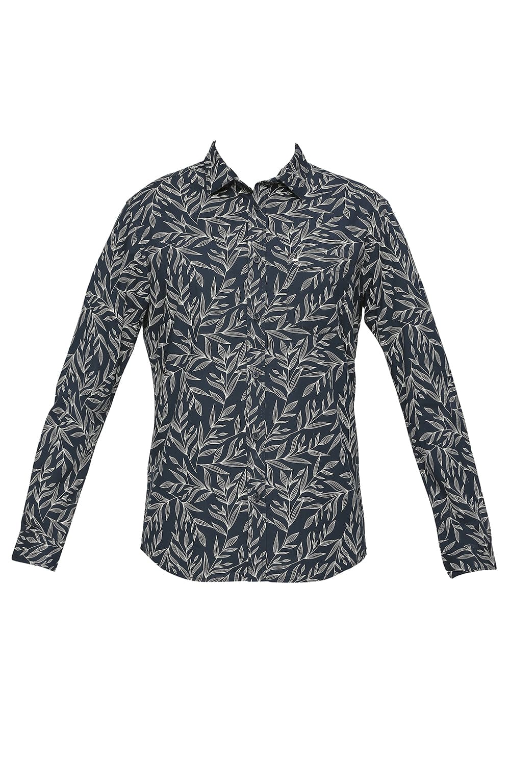 BASICS SLIM FIT COTTON POPLIN PRINTED SHIRT