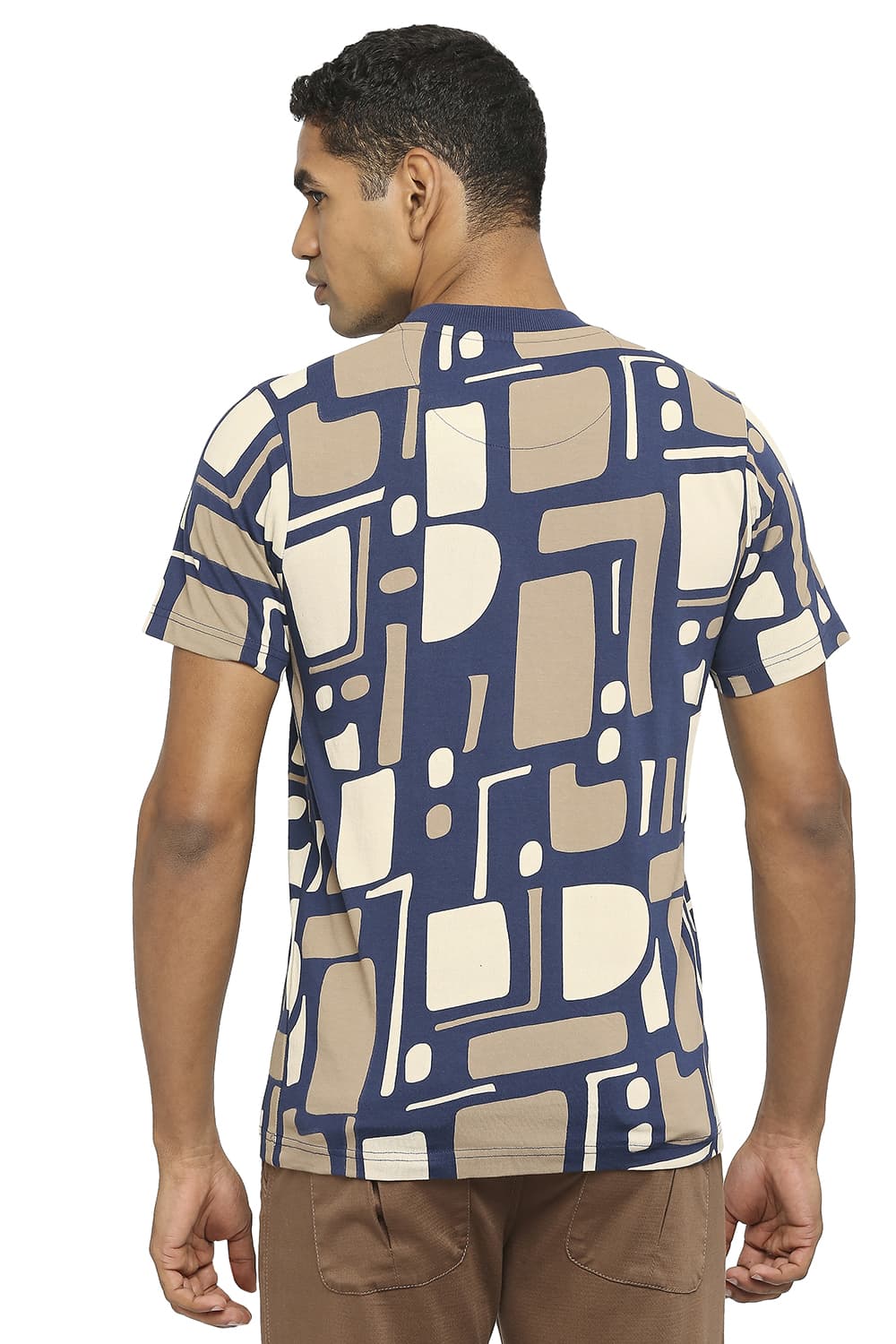 BASICS MUSCLE FIT PRINTED CREW T-SHIRT