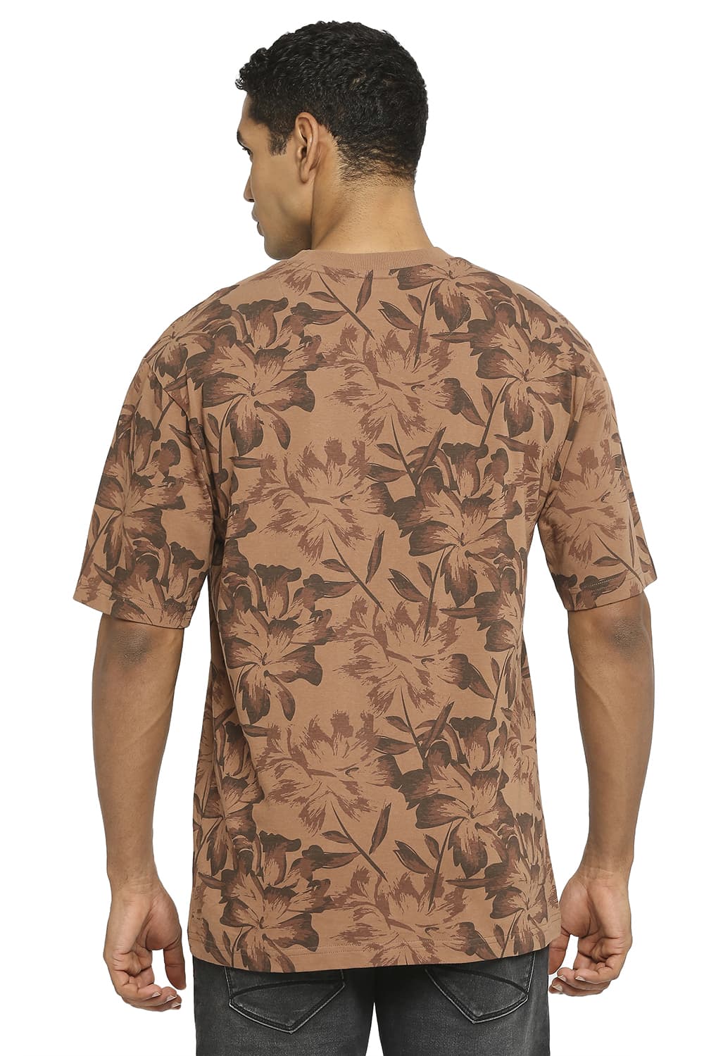 BASICS RELAXED FIT PRINTED CREW T-SHIRT