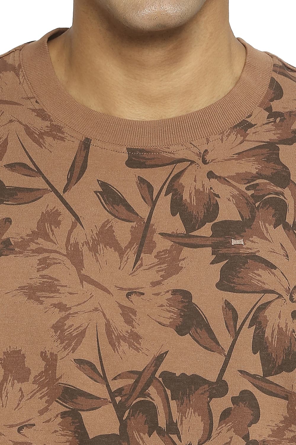 BASICS RELAXED FIT PRINTED CREW T-SHIRT
