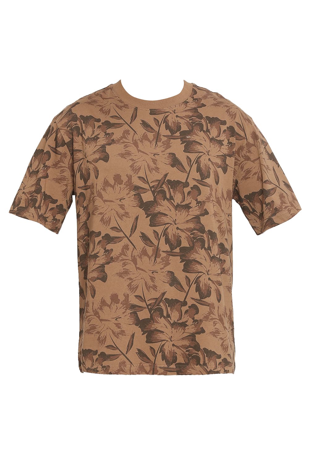 BASICS RELAXED FIT PRINTED CREW T-SHIRT