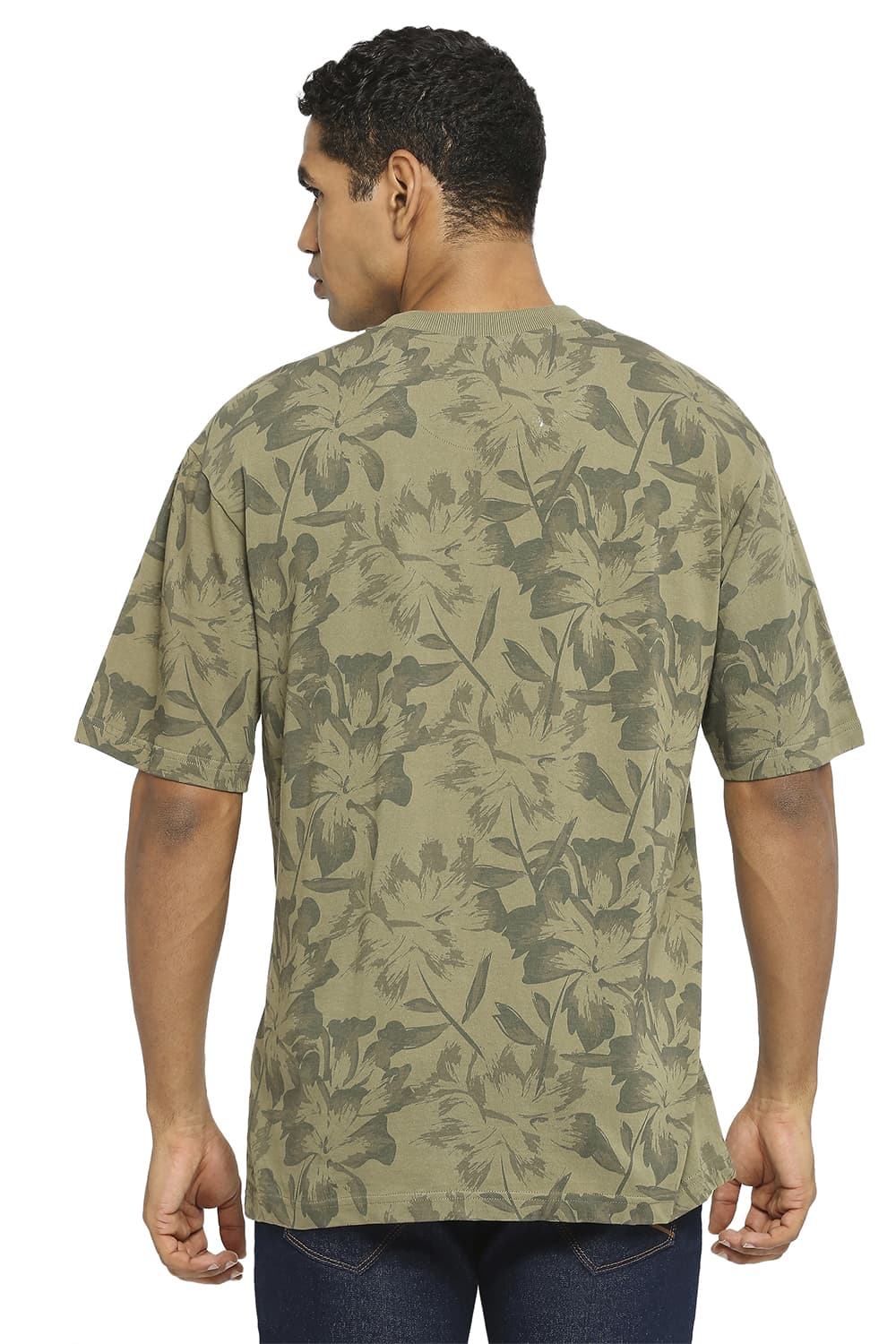 BASICS RELAXED FIT PRINTED CREW T-SHIRT