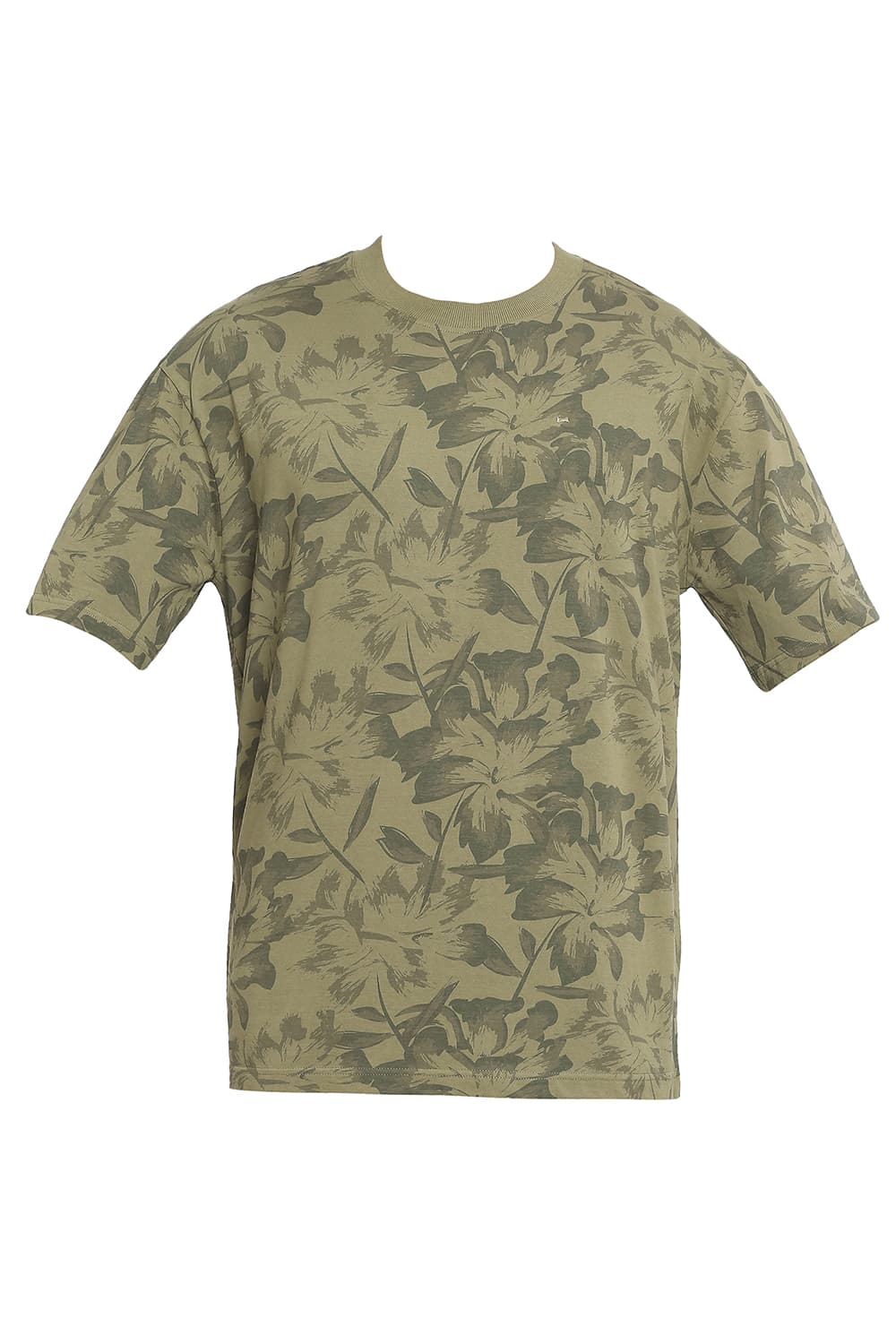 BASICS RELAXED FIT PRINTED CREW T-SHIRT