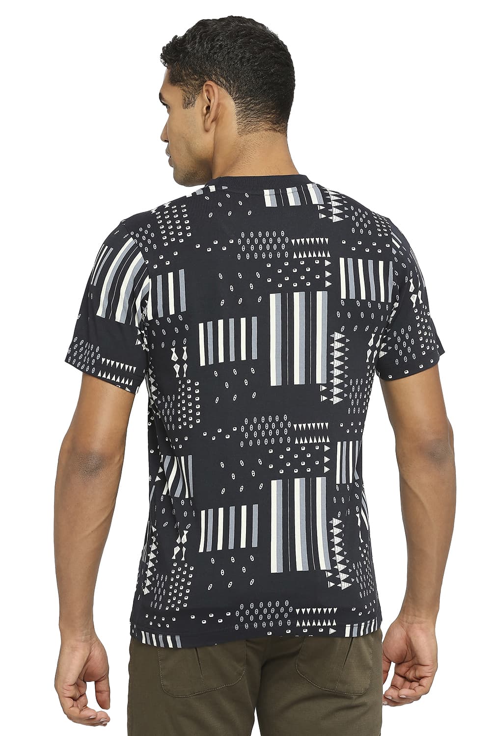 BASICS MUSCLE FIT PRINTED CREW T-SHIRT