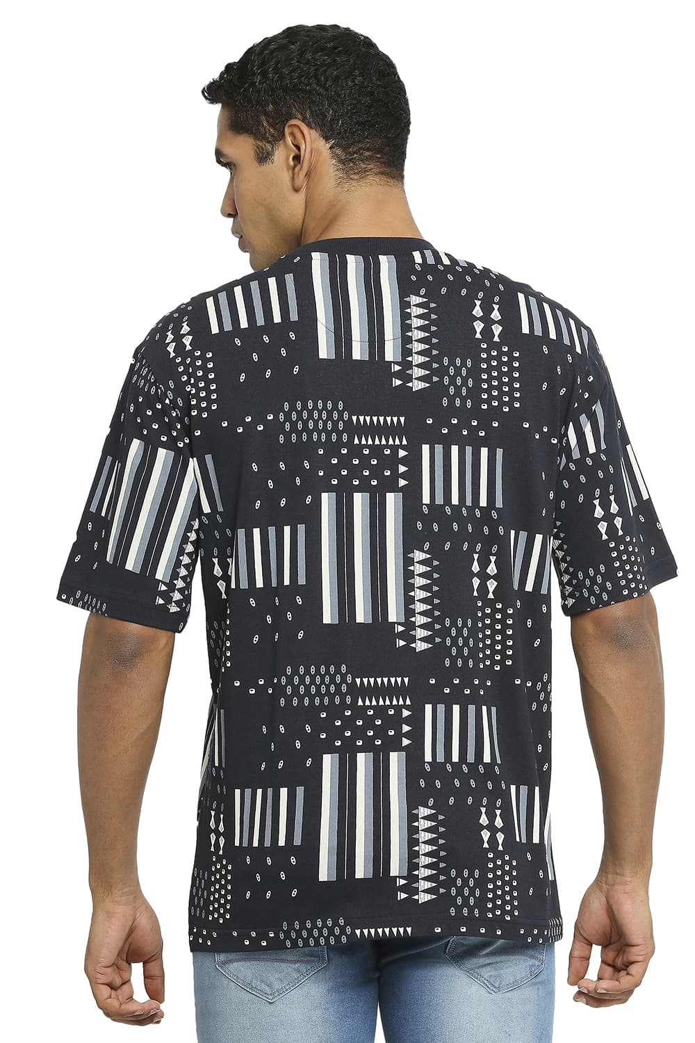 BASICS RELAXED FIT PRINTED CREW T-SHIRT