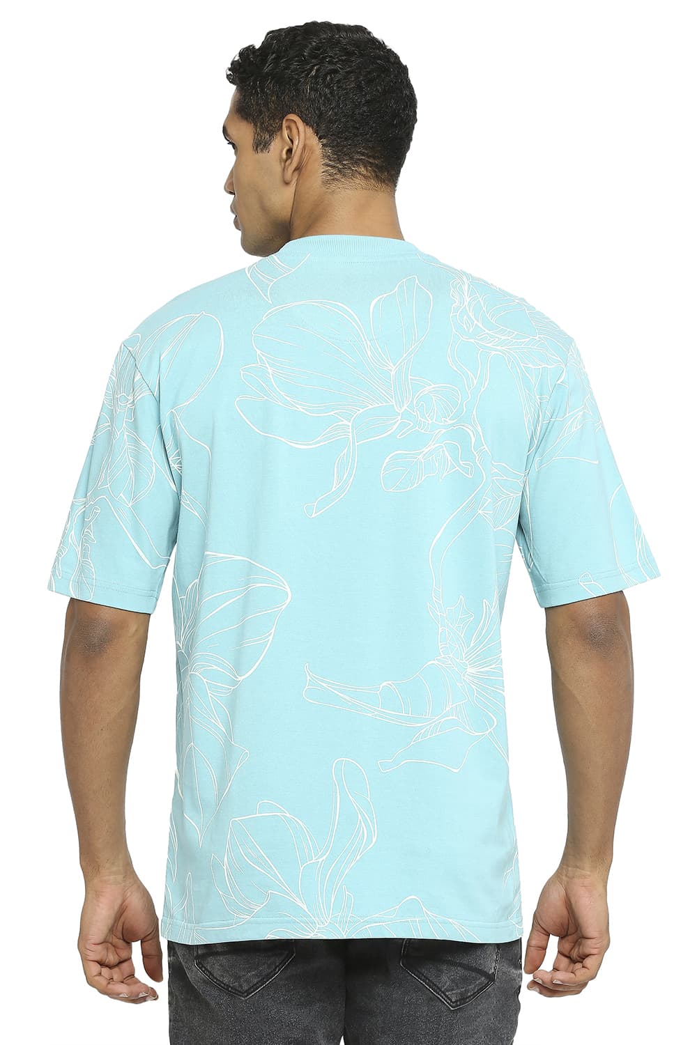 BASICS RELAXED FIT PRINTED CREW T-SHIRT