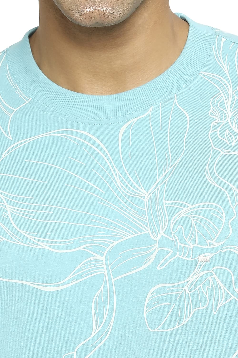 BASICS RELAXED FIT PRINTED CREW T-SHIRT