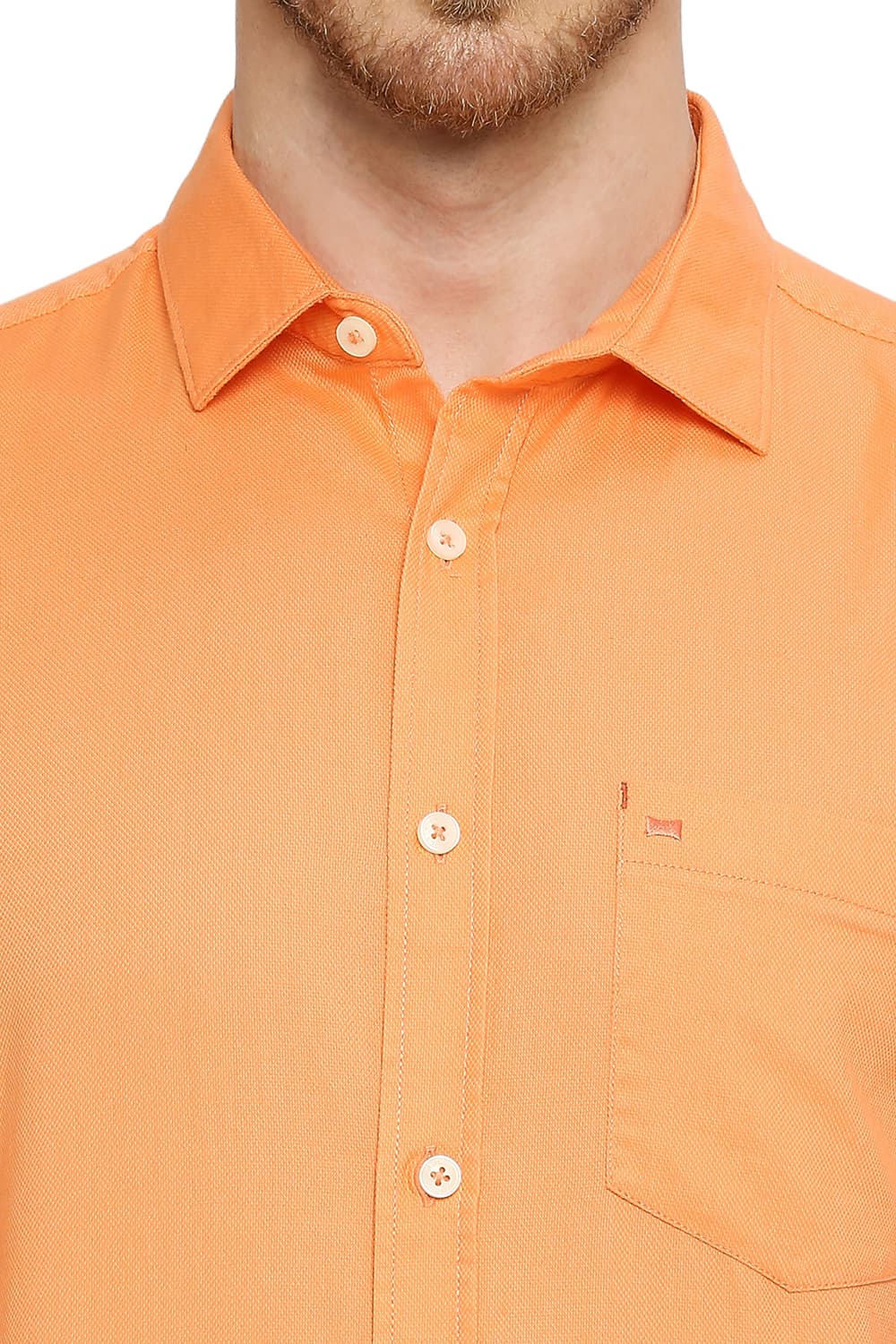 BASICS SLIM FIT COTTON DOBBY HALFSLEEVES SHIRT