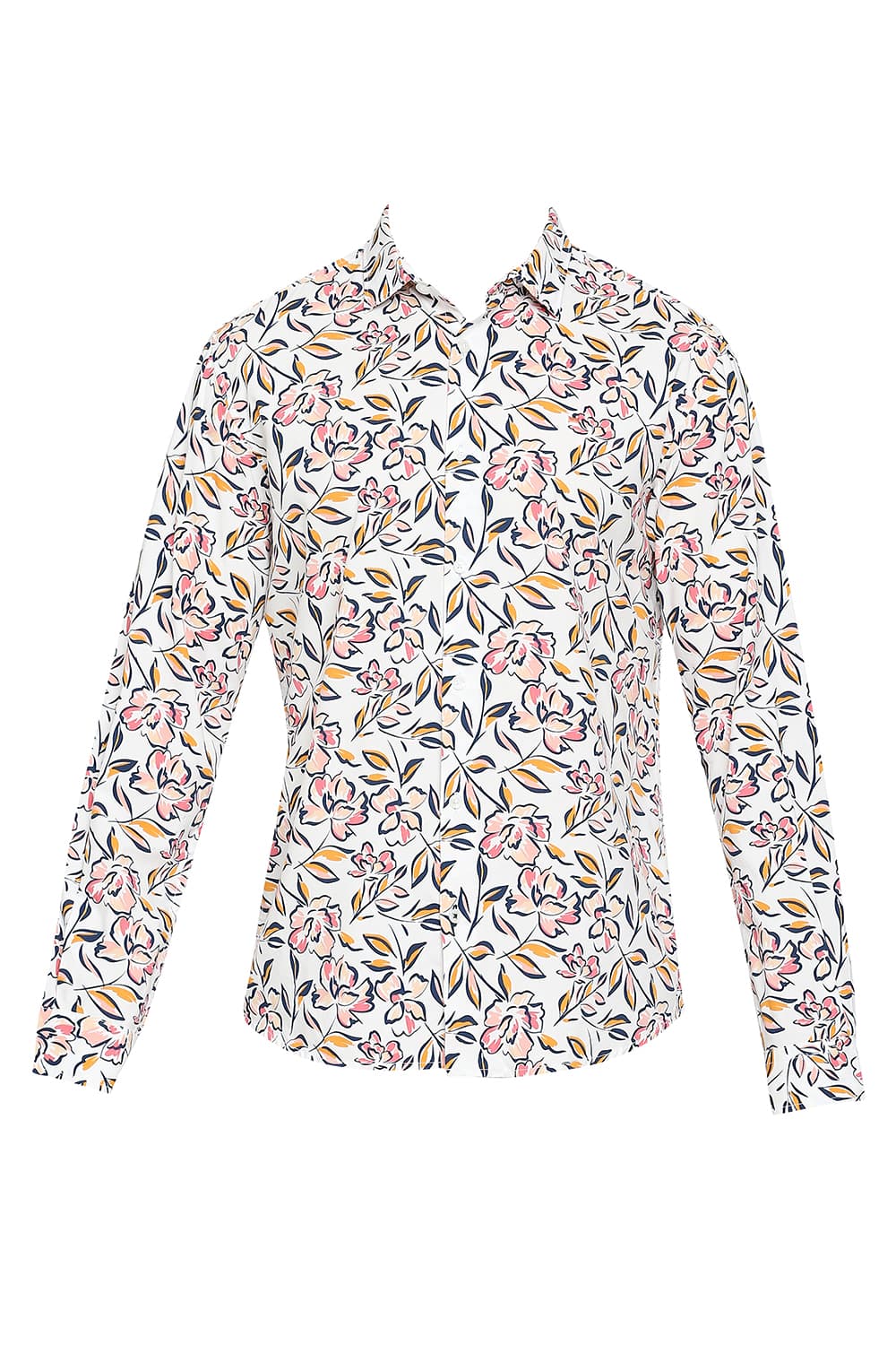 BASICS SLIM FIT COTTON VISCOSE PRINTED SHIRT