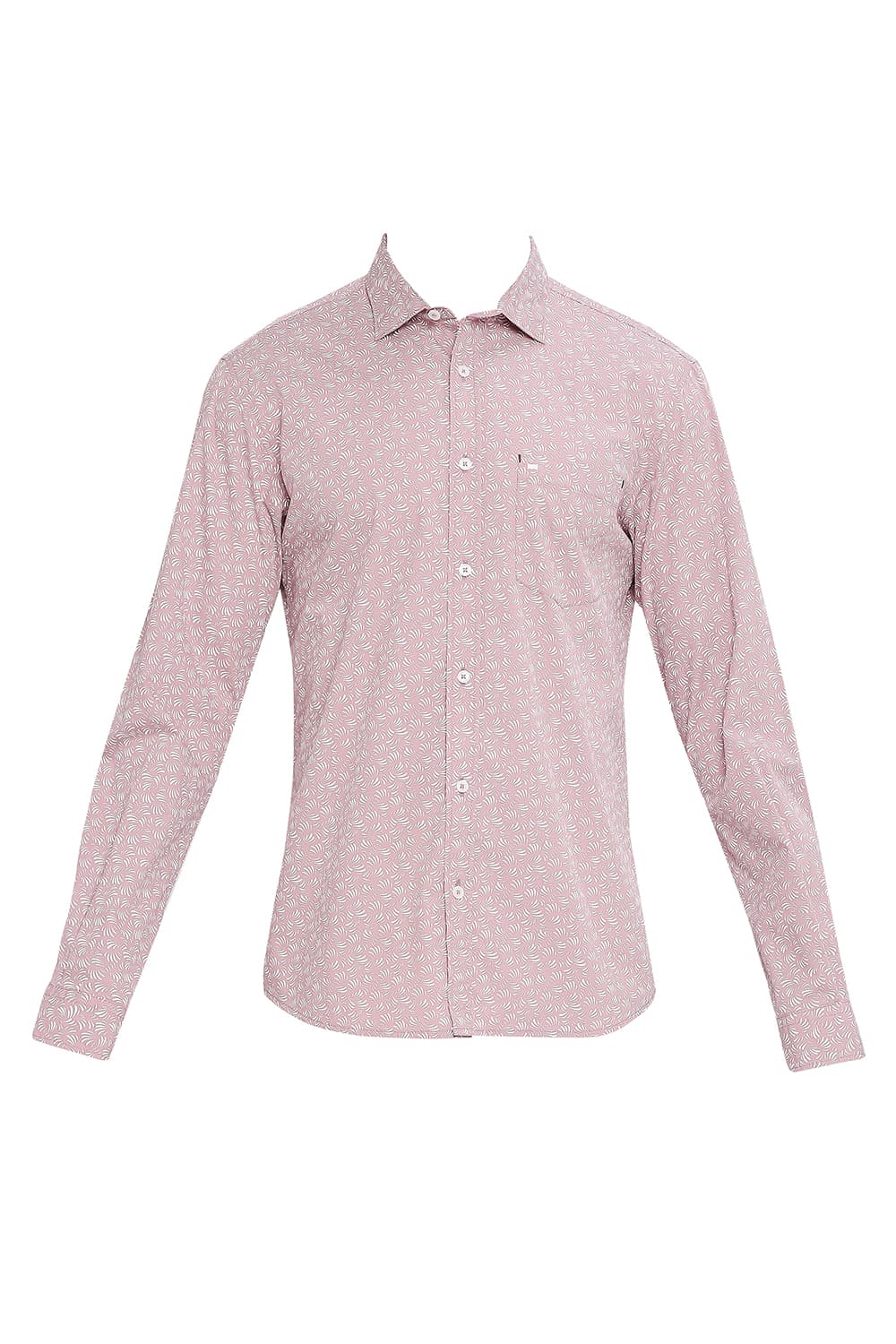 BASICS SLIM FIT COTTON POPLIN PRINTED SHIRT