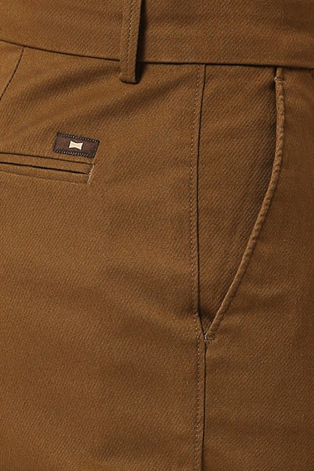 TAPERED FIT COTTON STRETCH DOBBY TROUSERS