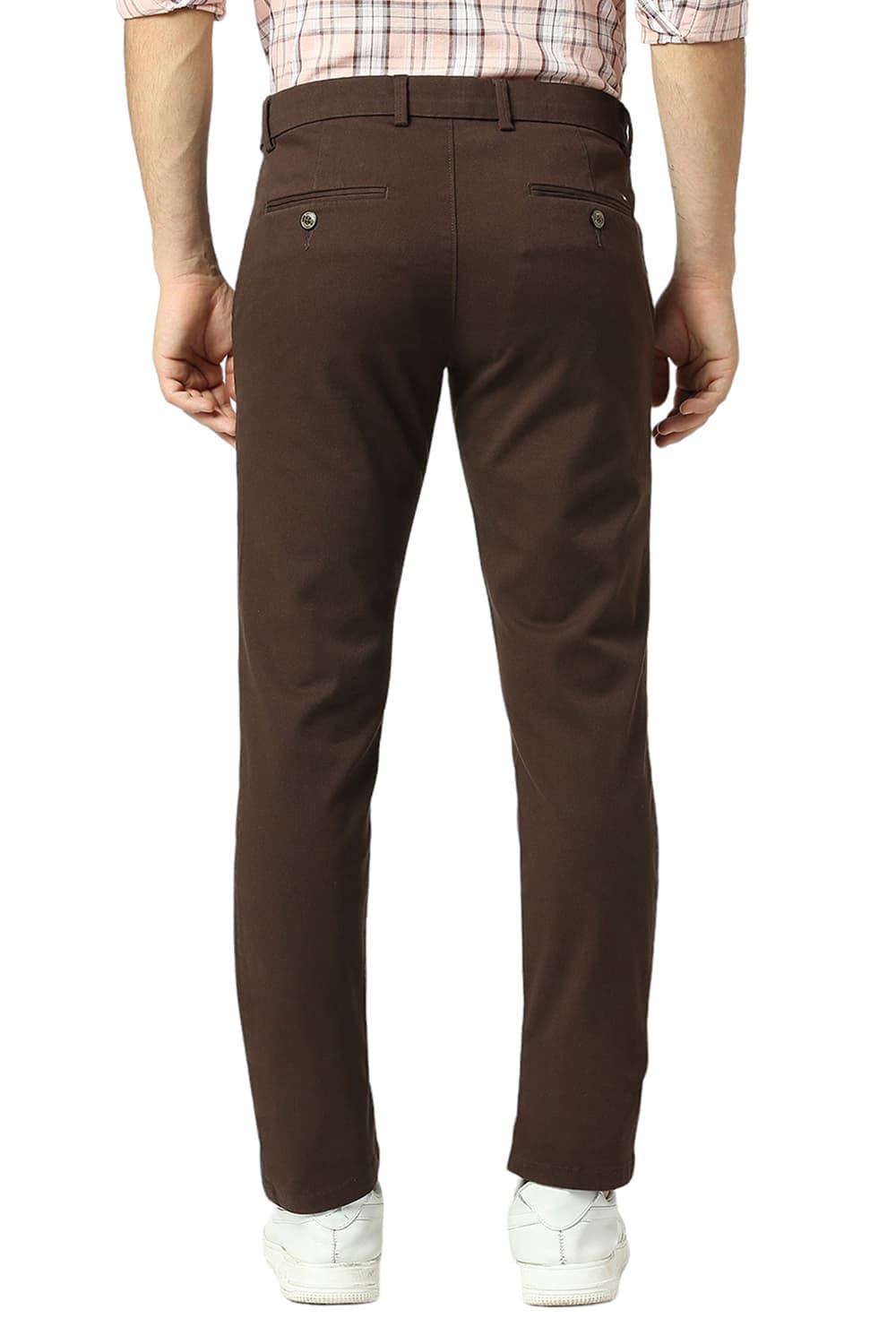 TAPERED FIT COTTON STRETCH DOBBY TROUSERS