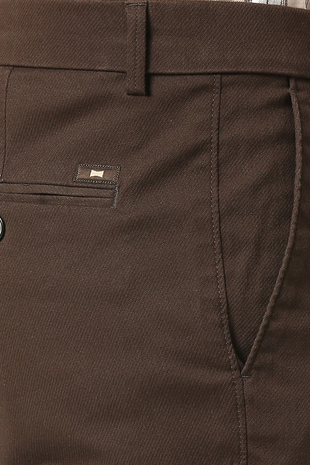 TAPERED FIT COTTON STRETCH DOBBY TROUSERS