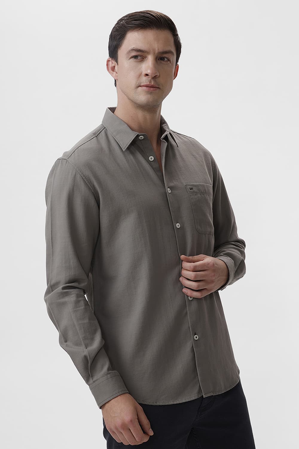 SLIM FIT COTTON BROKEN TWILL SHIRT