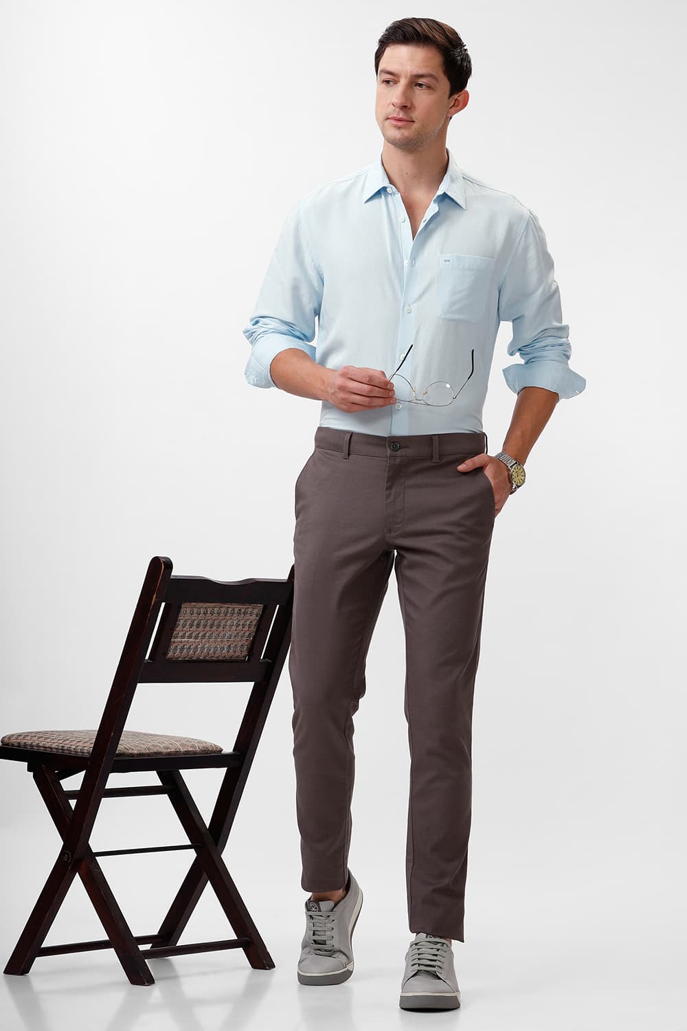 SLIM FIT VISCOSE LINEN SHIRT