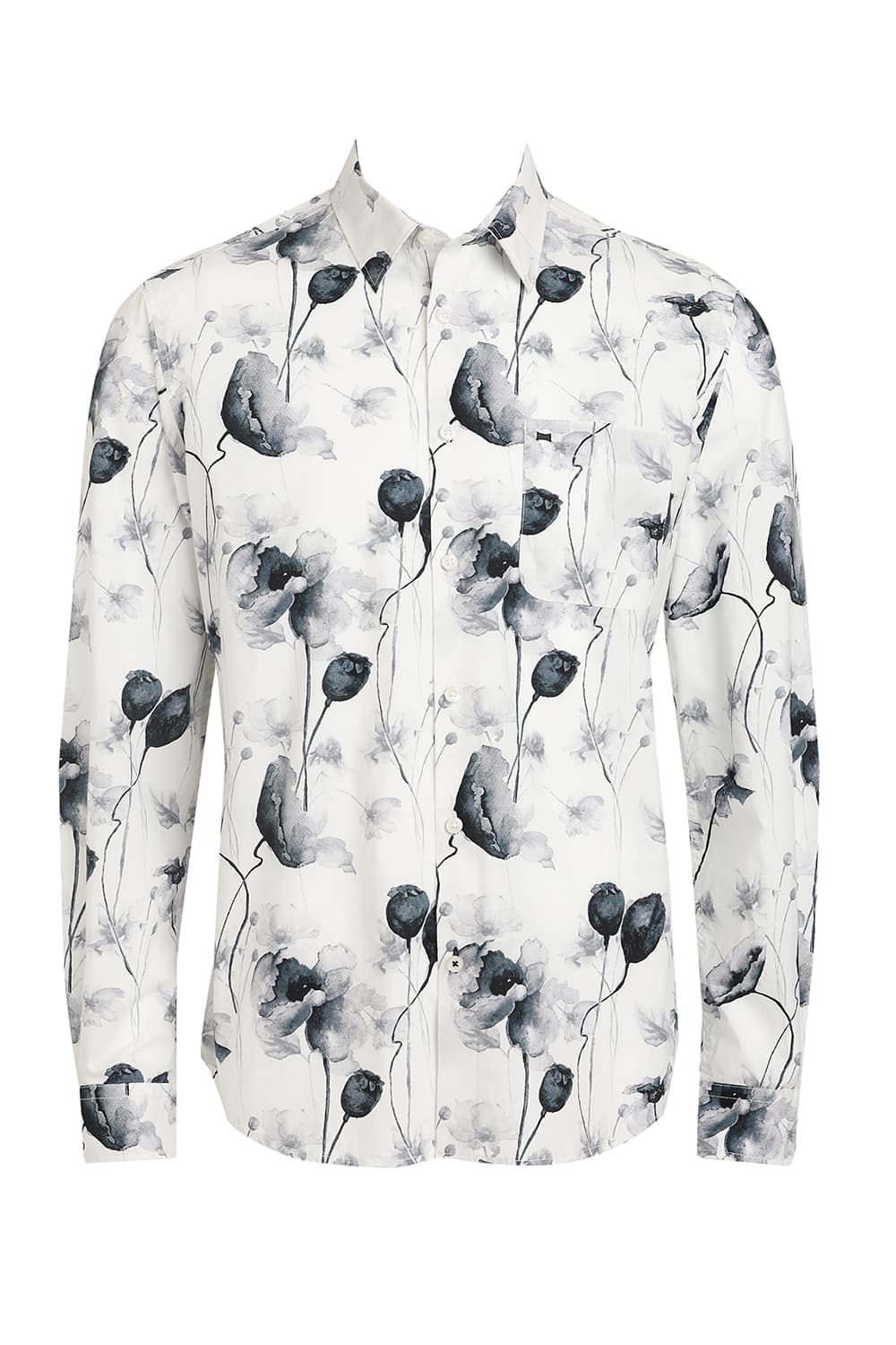 SLIM FIT COTTON VISCOSE DIGITAL PRINTED SHIRT