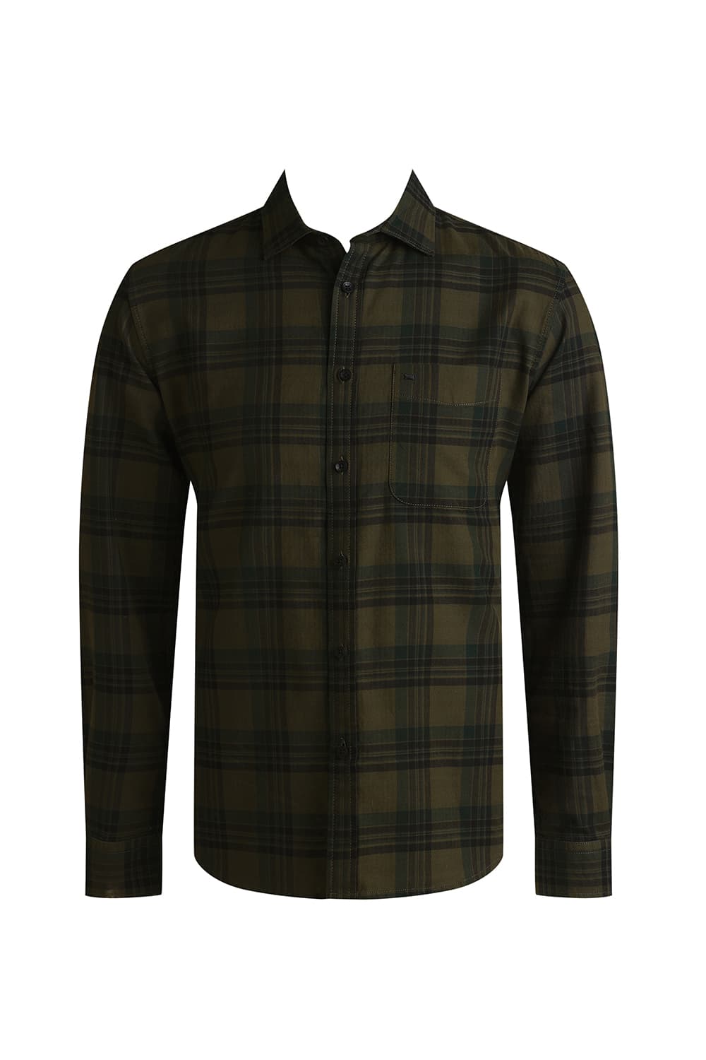 SLIM FIT COTTON HERRING BONE CHECKS SHIRT