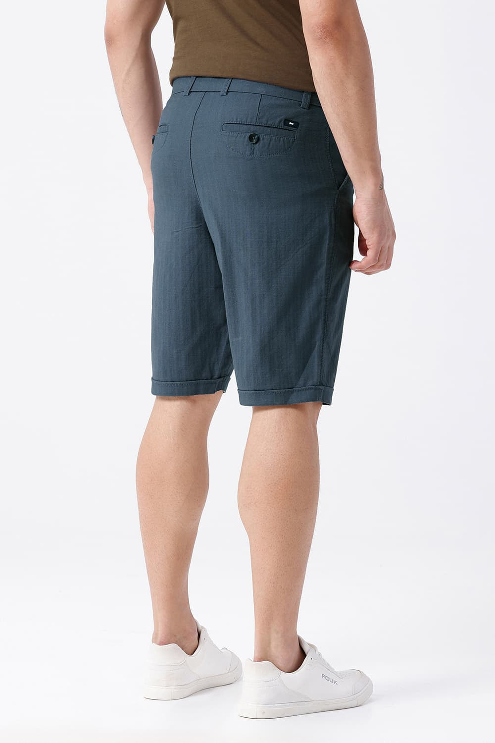 BASICS COMFORT FIT ENSIGN BLUE COTTON STRETCH DOLPHIN DOBBY SORTS