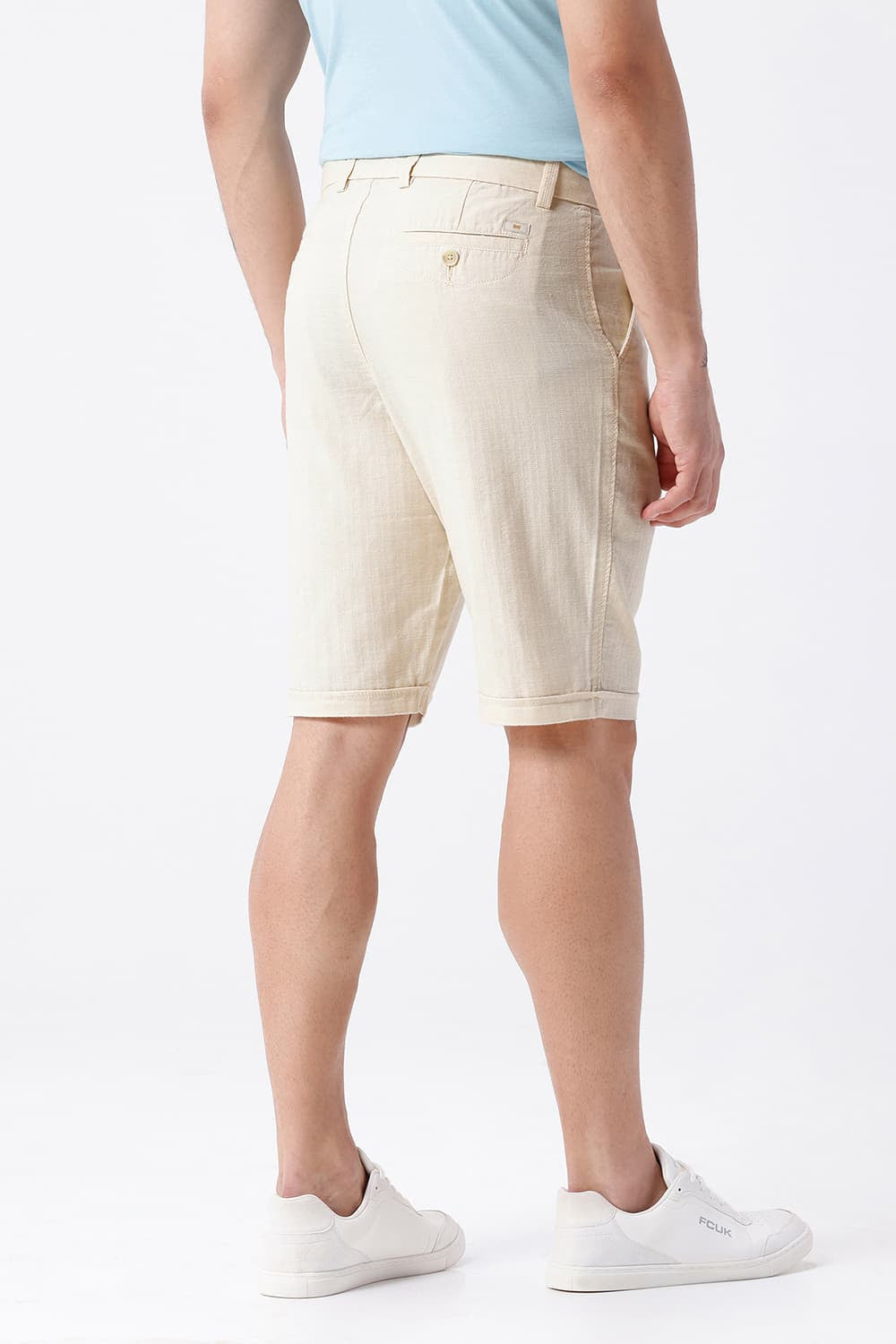 BASICS COMFORT FIT ANTIQUE BEIGE COTTON STRETCH DOLPHIN DOBBY SORTS