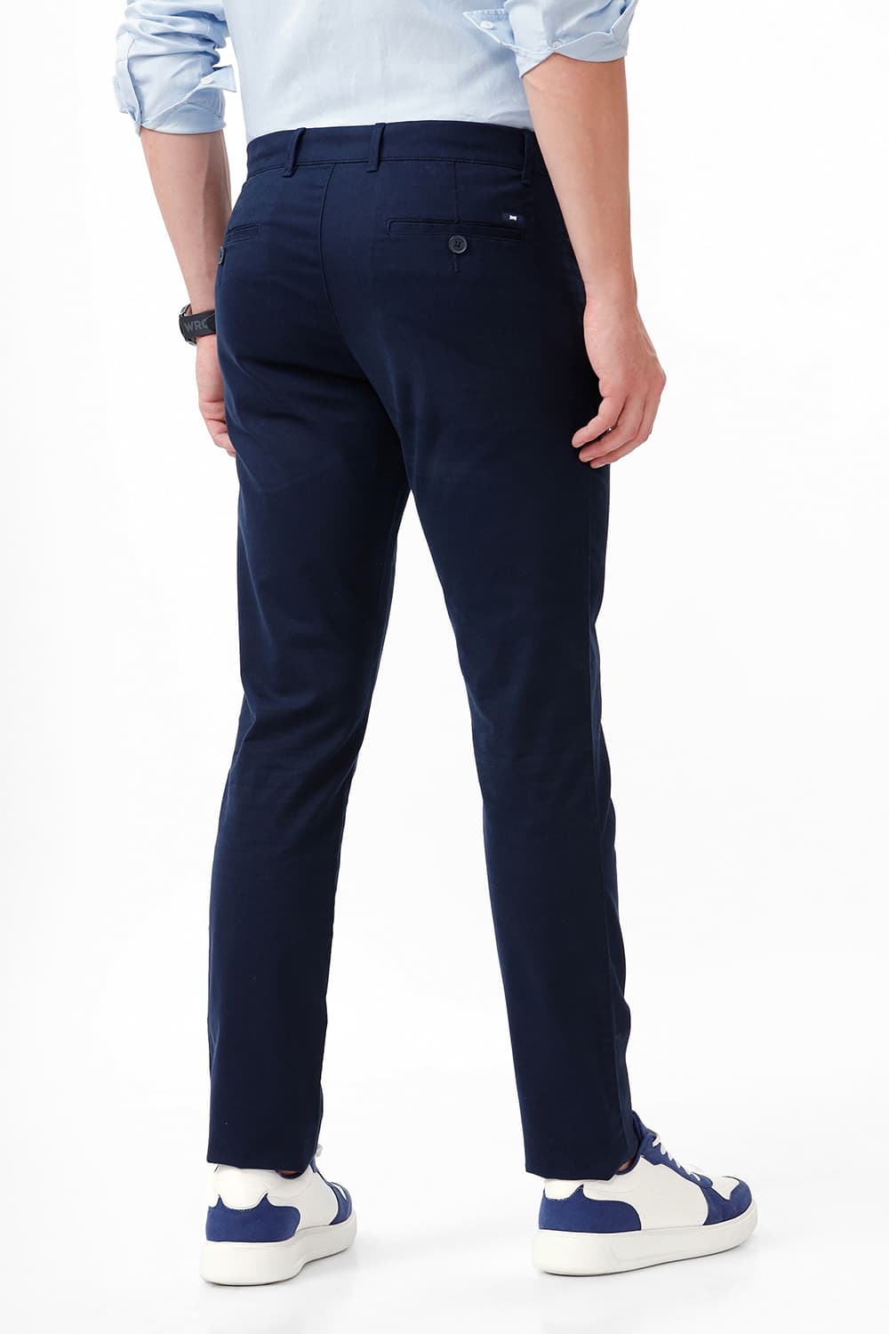 TAPERED FIT COTTON STRETCH DOBBY TROUSER